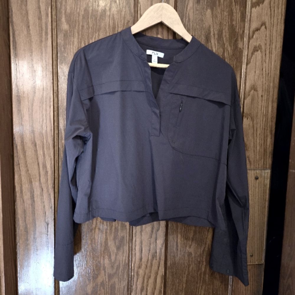 FLX Nylon Cropped Jacket Grey XSMALL NWT